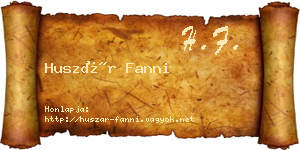 Huszár Fanni névjegykártya