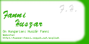 fanni huszar business card